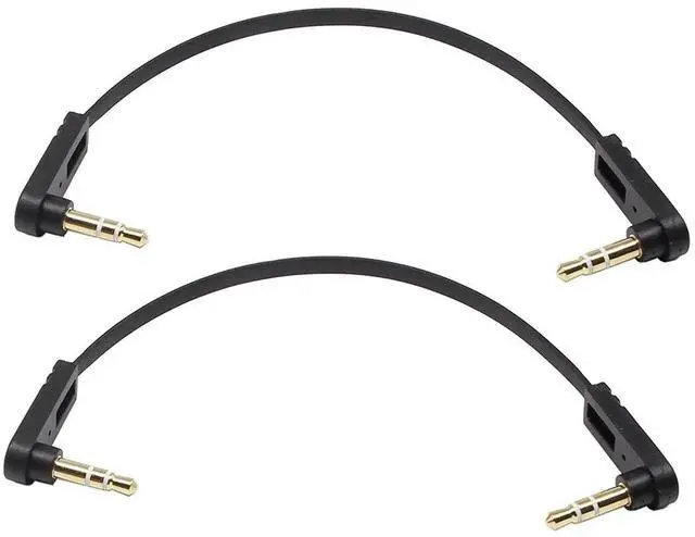 Main image of 3.5mm Audio Cable, Right Angle Gold Plated 3.5mm Auxiliary Audio Stereo Male to Male Cable(0.5 Feet)