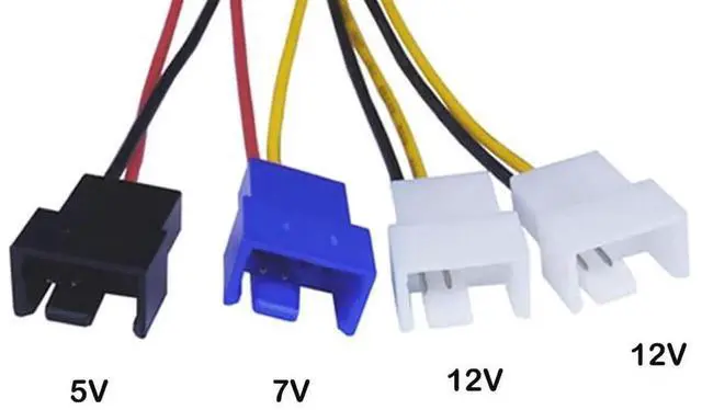 Alt view image 3 of 5 - 4-Pin Molex to 3-Pin / 4 Pin Computer Fan Power Cable,Fan Speed Control Cable , 2x12V / 1x7V / 1x5V Cable (4.7 12cm)