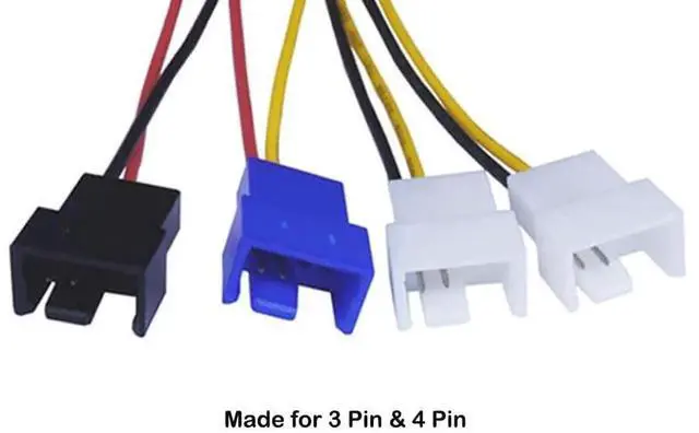 Alt view image 2 of 5 - 4-Pin Molex to 3-Pin / 4 Pin Computer Fan Power Cable,Fan Speed Control Cable , 2x12V / 1x7V / 1x5V Cable (4.7 12cm)