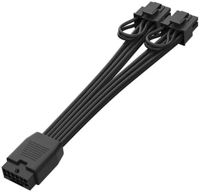 Alt view image 6 of 6 - 12VHPWR Cable Extension, 16 Pin(12+4) Female to Dual PCIe 8 Pin(6+2) Male GPU, PSU Conversion Cable for Power Supply 6.8 in(17cm)