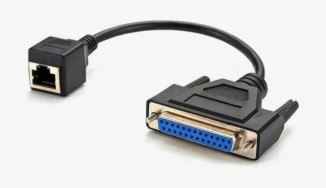 Alt view image 3 of 7 - RJ45 to DB25 Female Serial Console Cable Adapter Extension Cable 30CM