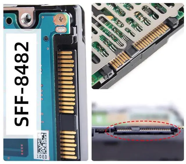 Alt view image 3 of 7 - SFF-8482 SAS 29Pin to 7+15 22Pin SATA Hard Disk Drive Raid Adapter with SAS Controller Chipset and Power Port