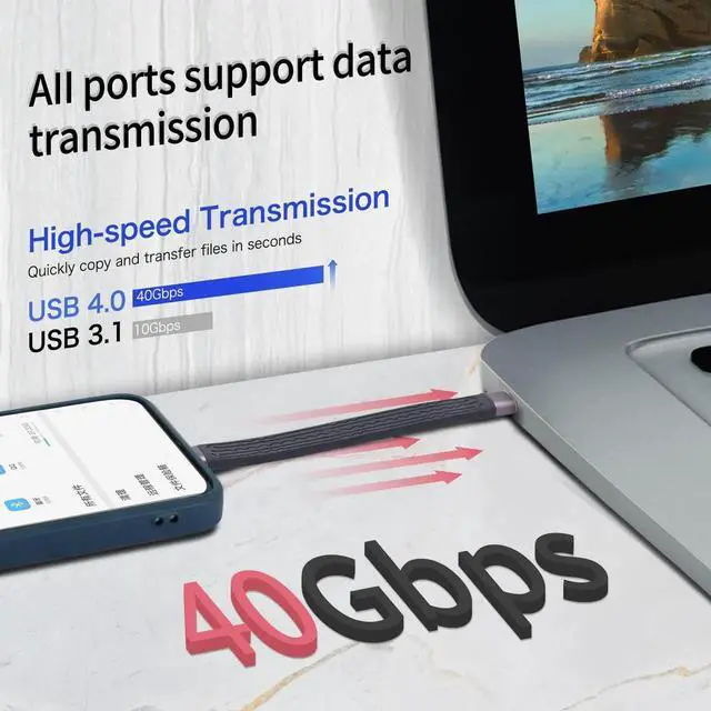 Alt view image 2 of 7 - Short USB C 4.0 Cable 100W, 40Gbps USB Type C Male to Male Data Transfer PD Short Cable for Type C Device, 5.11 inch (Type C Male)
Limited time of