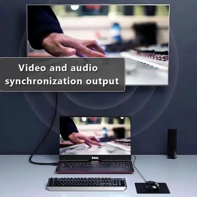 Alt view image 5 of 6 - USB to HDMI Cable, USB-A to HDMI Adapter for Monitor, Type-A Male to HDMI Male Adapter for TV/DVD Player/Projector/Monitor-6.6FT/2M (Black)