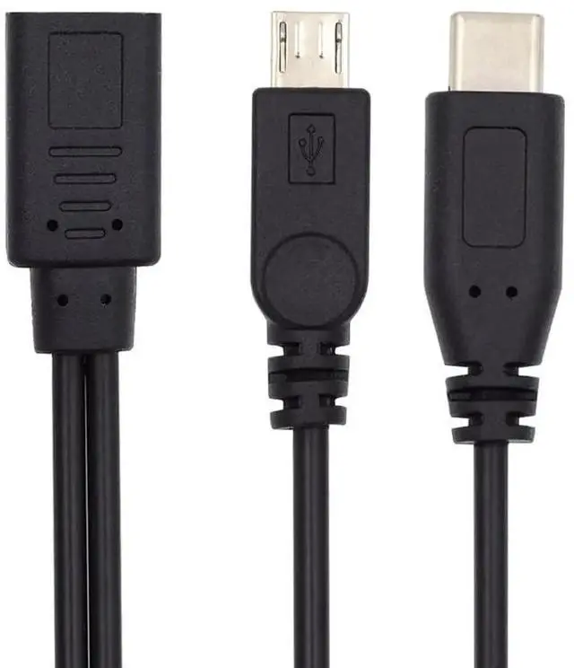 Main image of Type-C USB-C Female to Micro USB Male & USB-C Type C USB 3.1 Splitter Extension Charge Cable 30CM