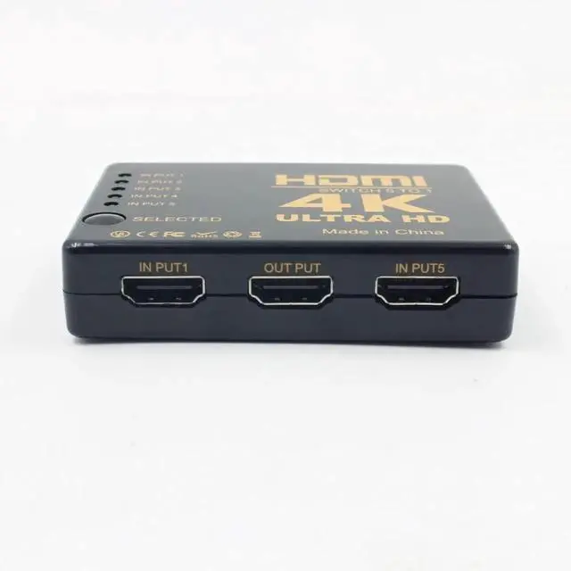 Alt view image 3 of 5 - 4K UHD HDMI 5 Port Switch Switcher Selector Splitter Hub with Remote Support HDTV HDMI 1.4