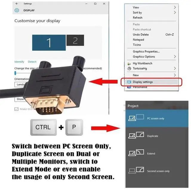Alt view image 4 of 7 - 90 Degree VGA RGB Cable Left Angled Male to Straight Male Extension Cord 3COAX+6C for Computer Monitor Projector 1m/3.3ft
