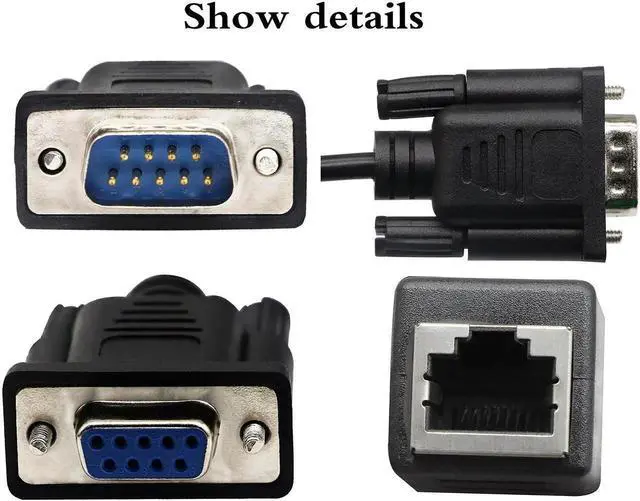 Alt view image 4 of 7 - RJ45 to RS232 Cable, DB9 9-Pin Serial Port Female&Male to RJ45 Female Cat5/6 Ethernet LAN Console15CM/6Inch 2Pack