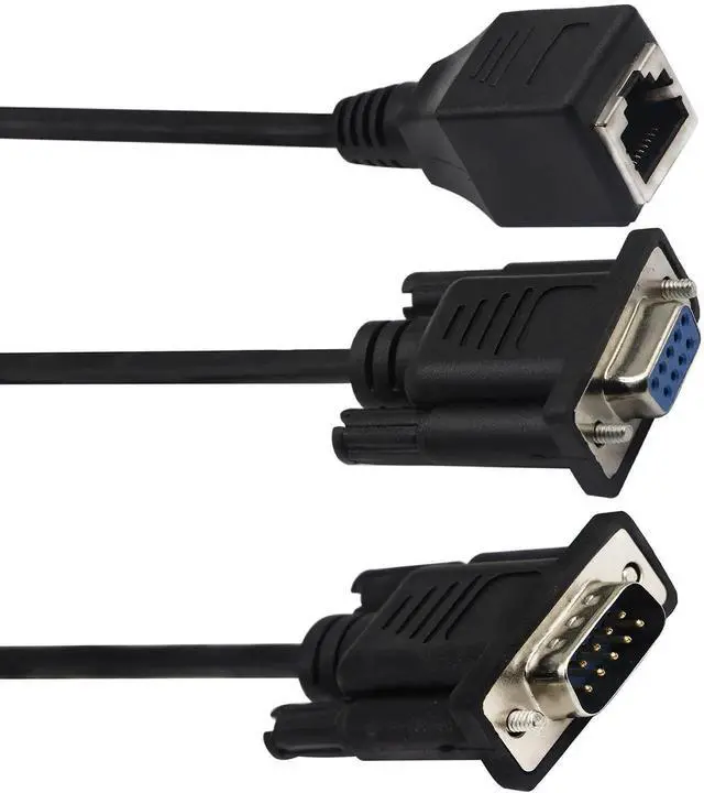 Alt view image 3 of 7 - RJ45 to RS232 Cable, DB9 9-Pin Serial Port Female&Male to RJ45 Female Cat5/6 Ethernet LAN Console15CM/6Inch 2Pack