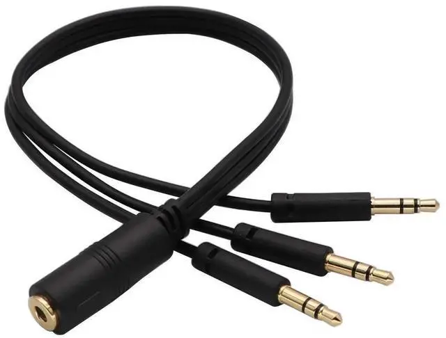 Main image of 3.5mm Audio Y Splitter Headphone Cable 3.5mm 1/8" inch Female to 3 3.5mm 1/8" inch Male Headset Mic & Stereo Audio Y Splitter Cable for Smartphone to Soundbox Adapter(30 CM/12 inch) (3-Pole)