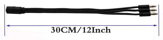 Alt view image 2 of 6 - 3.5mm Audio Y Splitter Headphone Cable 3.5mm 1/8" inch Female to 3 3.5mm 1/8" inch Male Headset Mic & Stereo Audio Y Splitter Cable for Smartphone to Soundbox Adapter(30 CM/12 inch) (3-Pole)