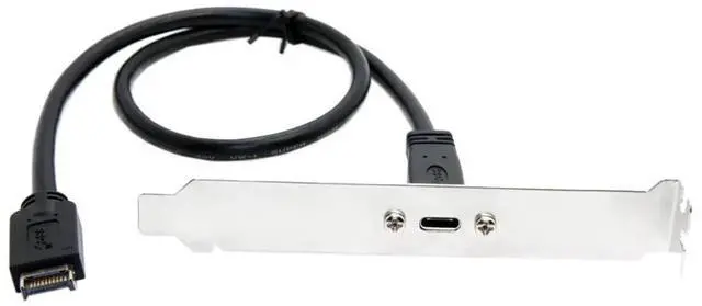 Alt view image 7 of 7 - USB-C Cable USB 3.1 Type-E Front Panel Header to USB-C Type-C Female Extension Cable 40cm with Panel Mount Screw