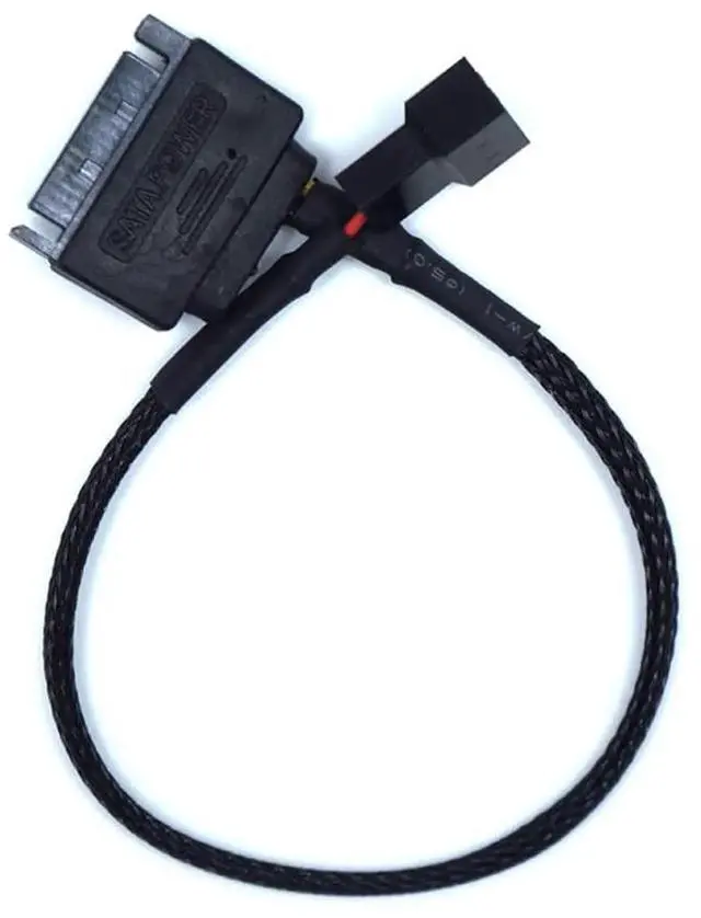 Alt view image 3 of 5 - SATA to 3 Pin / 4 Pin Fan Adapter, 15 Pin SATA to 12V PC Case Fan Splitter Extension Power Cable Adapter 10.6 27cm (1 to 1)