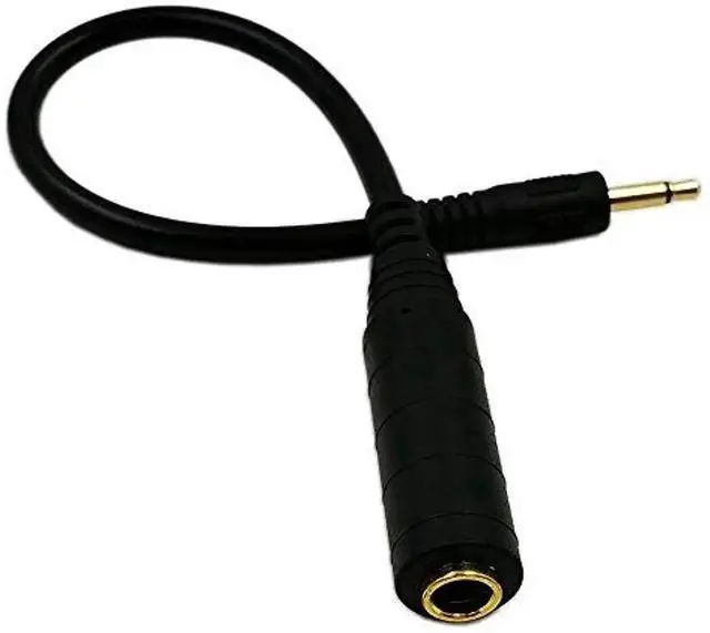 Main image of Golden Plated 3.5mm Mono 1/8 inch Audio Male to 6.35mm 1/4 inch Female Jack Converter Cable Cord Adapter (25CM/10Inch)