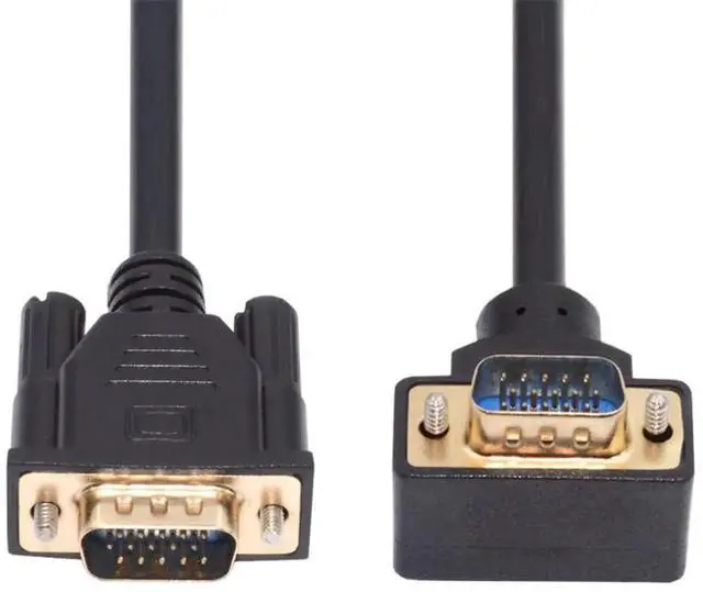 Alt view image 7 of 7 - 90 Degree VGA RGB Cable Down Angled Male to Straight Male Extension Cord 3COAX+6C for Computer Monitor Projector 1m/3.3ft