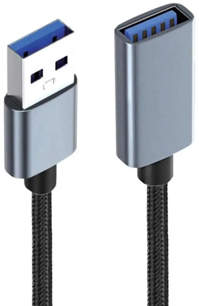 Alt view image 2 of 7 - USB to USB Cable 0.98ft, USB 3.0 Type-A Male to Type A Female 5Gbps Data Cord Silver Compatible for Disk SSD Camera