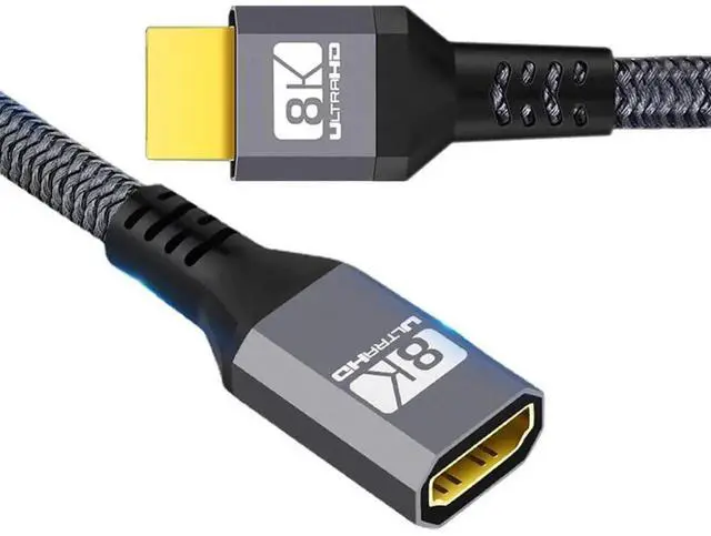Main image of HDMI 2.1 Extension Cable Male to Female Ultra-HD 8K 60hz 4K 120hz 48Gbs with Audio 3D HDMI Cord Black 0.3M