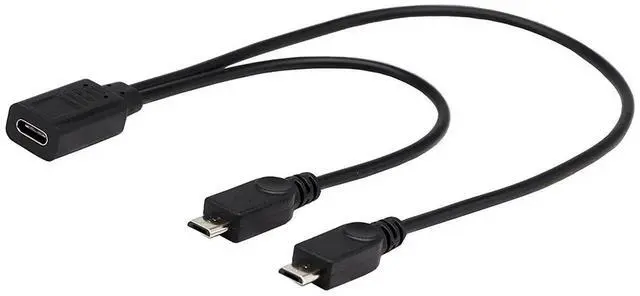 Main image of Micro USB 2.0 & USB-C Multi-Connector Sync & Charge Cable - 30cm (For Smartphones, Computers, Tablets with Micro USB & USB Type-C Ports)