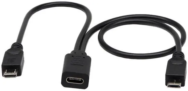 Alt view image 6 of 6 - Micro USB 2.0 & USB-C Multi-Connector Sync & Charge Cable - 30cm (For Smartphones, Computers, Tablets with Micro USB & USB Type-C Ports)