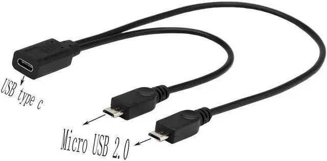 Alt view image 4 of 6 - Micro USB 2.0 & USB-C Multi-Connector Sync & Charge Cable - 30cm (For Smartphones, Computers, Tablets with Micro USB & USB Type-C Ports)