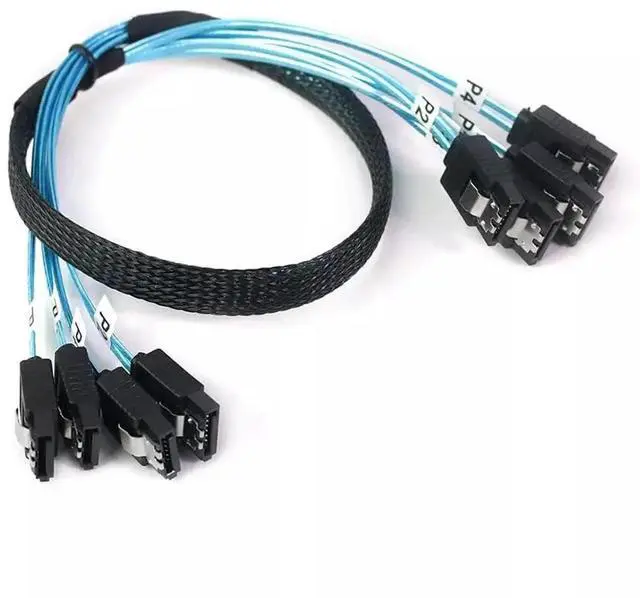 Alt view image 4 of 5 - SAS 4.0 4 Ports SATA to 4 Ports SATA 7P Female Hard Drive Connection Cable 50CM
