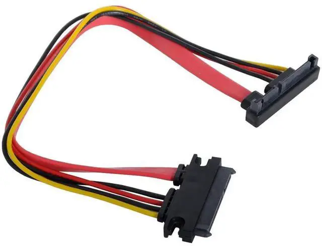 Alt view image 3 of 7 - Down Angled SATA III 3.0 7+15 22 Pin SATA Male to Female Data Power Extension Cable 30cm