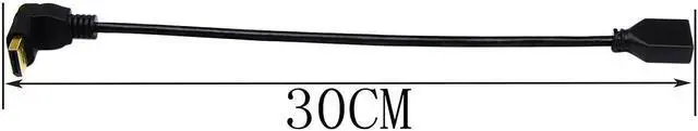 Alt view image 2 of 7 - (30 CM/12inch) DP to DP Cable, Gold Plated 90 Degree Up Displayport Male to Displayport Female Audio and Video Extender Adapter Cable (Up M/F)