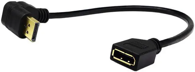 Alt view image 3 of 7 - (30 CM/12inch) DP to DP Cable, Gold Plated 90 Degree Up Displayport Male to Displayport Female Audio and Video Extender Adapter Cable (Up M/F)