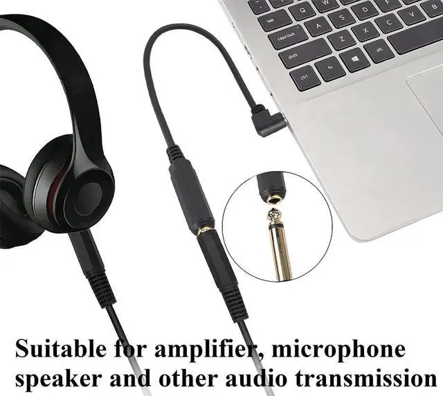 Alt view image 5 of 7 - Right Angle Gold Plated 1/4 Mono to 1/8 Cable 90 Degree TS 3.5mm Mono Audio 1/8 inch Male to 6.35mm 1/4 inch Female Jack Converter Cable for Amplifier, Speaker, Guitar(30CM/1Pack)