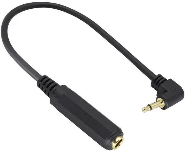 Main image of Right Angle Gold Plated 1/4 Mono to 1/8 Cable 90 Degree TS 3.5mm Mono Audio 1/8 inch Male to 6.35mm 1/4 inch Female Jack Converter Cable for Amplifier, Speaker, Guitar(30CM/1Pack)