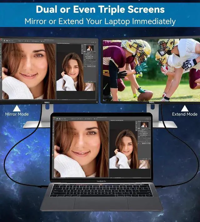 Alt view image 4 of 7 - USB C to VGA Cable 3FT, USB Type-C to VGA Male to Male Adapter Cord Thunderbolt 3 Compatible VGA to USB-C Cable for iPhone 15 Pro, MacBook Pro/Air, iPad Pro, Surface Book 3, Galaxy S23, More