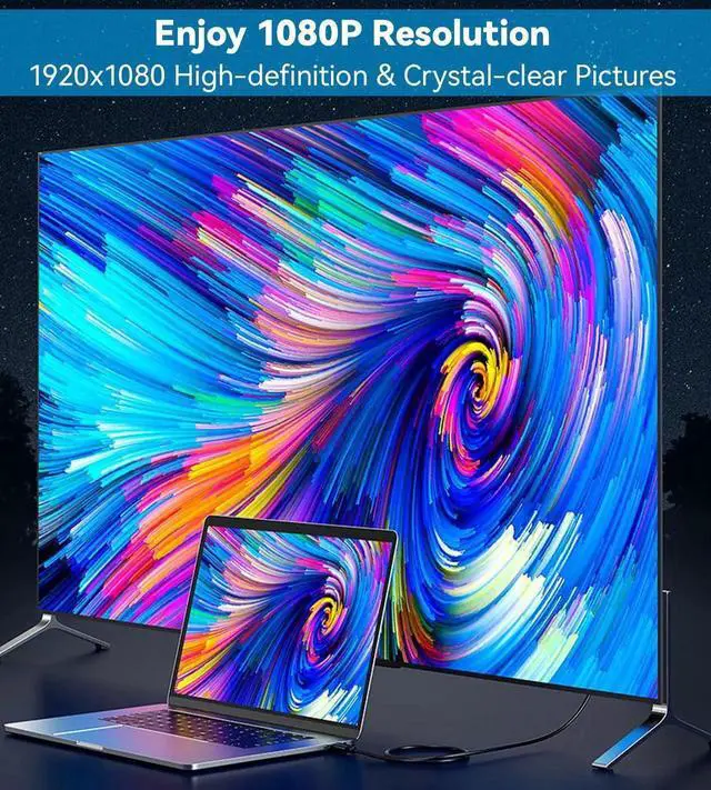 Alt view image 3 of 7 - USB C to VGA Cable 3FT, USB Type-C to VGA Male to Male Adapter Cord Thunderbolt 3 Compatible VGA to USB-C Cable for iPhone 15 Pro, MacBook Pro/Air, iPad Pro, Surface Book 3, Galaxy S23, More