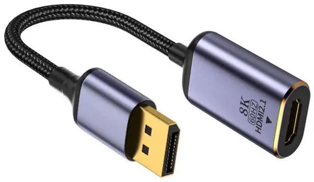 Main image of DisplayPort 1.4 Source to HDMI 2.0 Display 8K 60hz UHD 4K DP to HDMI Female Monitor Adapter Cable
