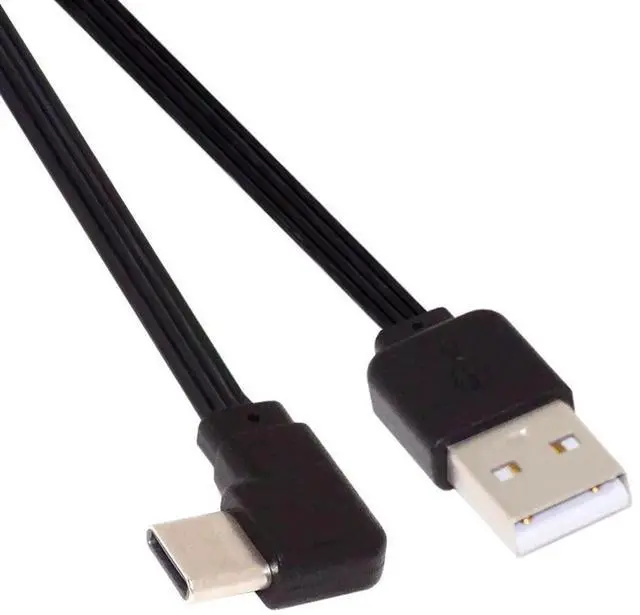 Main image of USB 2.0 Male to USB-C Type-C Left Right Angled 90 Degree Data Flat Slim FPC Cable for FPV & Disk & Phone 13CM