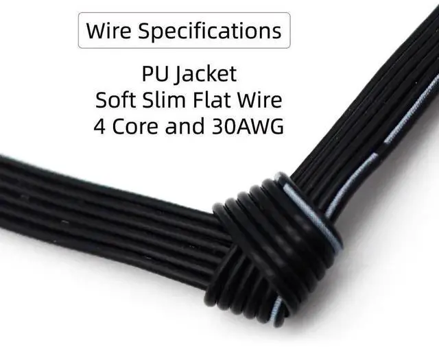 Alt view image 5 of 6 - USB 2.0 Male to USB-C Type-C Left Right Angled 90 Degree Data Flat Slim FPC Cable for FPV & Disk & Phone 13CM