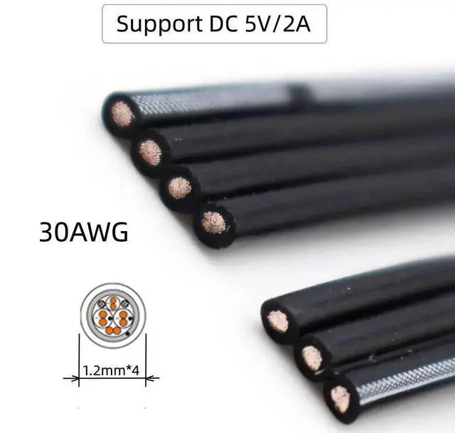 Alt view image 6 of 6 - USB 2.0 Male to USB-C Type-C Left Right Angled 90 Degree Data Flat Slim FPC Cable for FPV & Disk & Phone 13CM