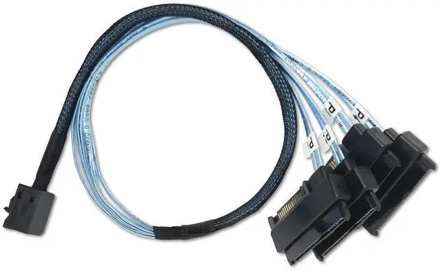 Alt view image 2 of 5 - Storage Configurations Cable Mini SAS HDD SFF-8643 to 4 SFF-8482 with 15-pin Power Port Cord (1 Cable, 0.5 Meter / 1.6 Feet)
