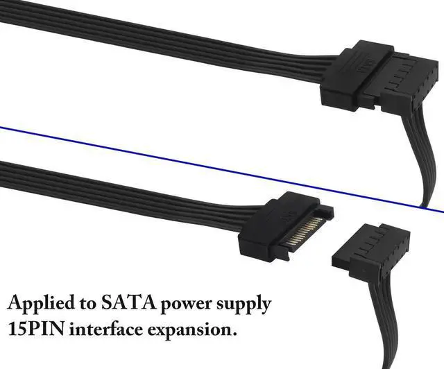 Alt view image 5 of 7 - SATA 15Pin one for Five Power Y Splitter Cable,SATA 15Pin Male to 5xSATA 15Pin Female Cable Hard Disk Extension Cable,Suitable for HDD,SSD,Optical Drive SATA Power Cable(SATA1to5/80cm/1Pack)