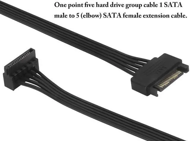Alt view image 4 of 7 - SATA 15Pin one for Five Power Y Splitter Cable,SATA 15Pin Male to 5xSATA 15Pin Female Cable Hard Disk Extension Cable,Suitable for HDD,SSD,Optical Drive SATA Power Cable(SATA1to5/80cm/1Pack)
