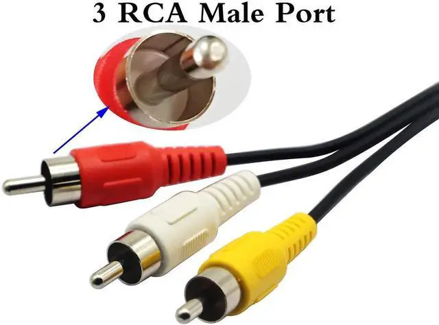 Alt view image 5 of 7 - 3 RCA to 7 Pin Mini DIN S-Video Extension Cable, 5ft/1.5M, for Laptop, Personal Computer, Projector, Television, DVD Player