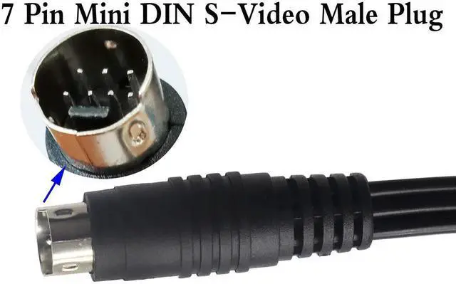 Alt view image 6 of 7 - 3 RCA to 7 Pin Mini DIN S-Video Extension Cable, 5ft/1.5M, for Laptop, Personal Computer, Projector, Television, DVD Player