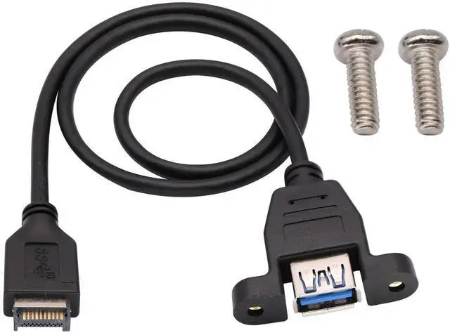 Main image of 1.6ft/50cm USB 3.1 to Type-A Female Extension Cable (USB 3.1 Front Panel Header to USB 3.0 Type-A Female)