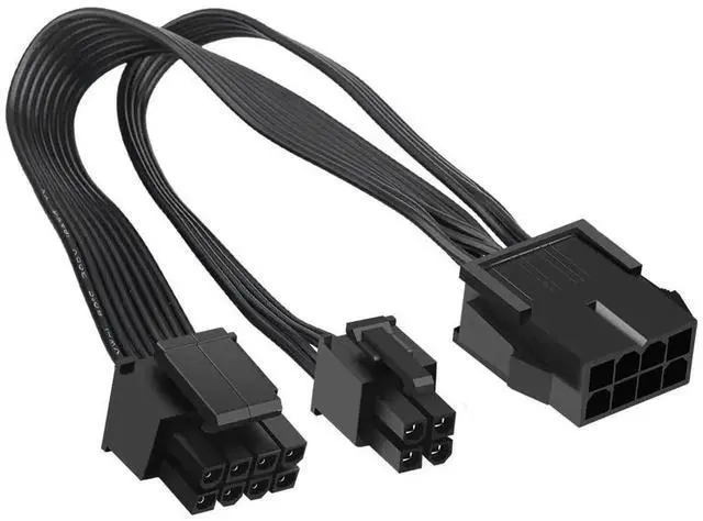 Main image of 2 Pack EPS12V CPU 8 Pin Female to CPU ATX 8 Pin and ATX 4 Pin Male Power Supply Extension Cable EPS 12V for Motherboard 10.6 inch