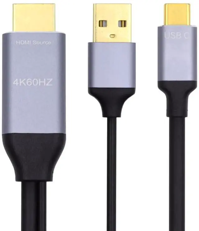 Main image of Reversible HDMI to USB-C Cable 4K, HDMI 1.4 Source to USB 3.1 Type C Male HDTV Cord for for Laptop Monitor 1.8m