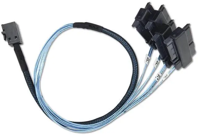 Alt view image 3 of 5 - Storage Configurations Cable Mini SAS HDD SFF-8643 to 4 SFF-8482 with 15-pin Power Port Cord (1 Cable, 1 Meter / 3.2 Feet)