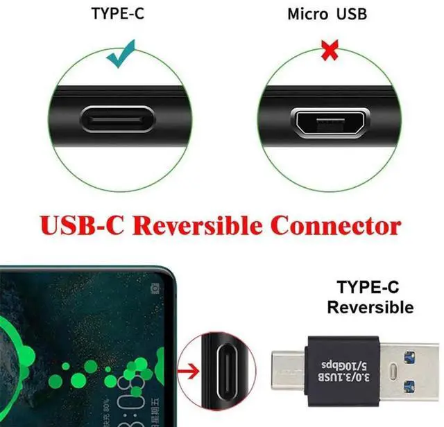Alt view image 4 of 7 - USB 3.1 Type C Male to USB3.0 Type A Male Data 10Gbps Charge Adapter for Laptop Phone