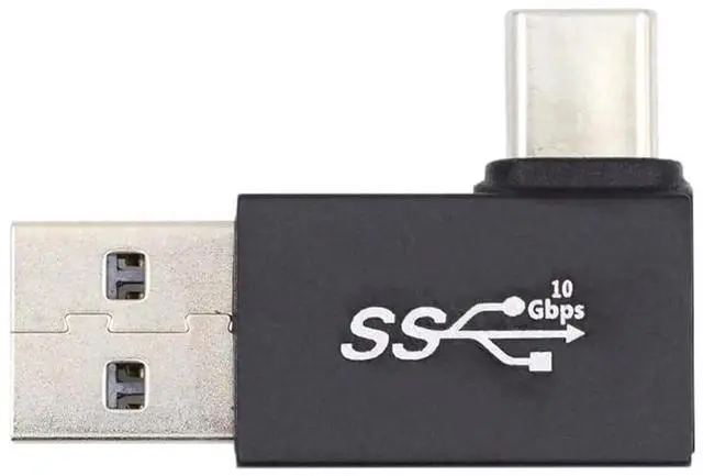 Main image of Right Angled 90 Degree USB3.0 Type A Male to USB 3.1 Type C Male Data 10Gbps Charge Adapter for Phone Laptop