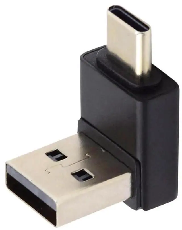 Alt view image 2 of 7 - USB3.0 Type A Male to USB 3.1 Type C Male Data 10Gbps Charge Adapter Down Angled 90 Degree for Phone Laptop