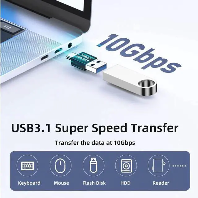 Alt view image 3 of 7 - USB 3.1 Type C Male OTG to USB3.0 Type A Male Charge Data 10Gbps Adapter for Phone Laptop