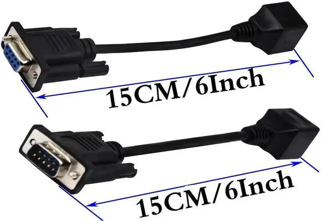 Alt view image 2 of 7 - RJ45 to RS232 Cable, DB9 9-Pin Serial Port Female&Male to RJ45 Female Cat5/6 Ethernet LAN Console15CM/6Inch 2Pack